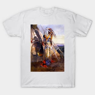 “Sun Worship in Montana” by Charles Russell T-Shirt